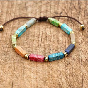 Natural Stone Tibetan Bead 7 Chakras Shamballa Healing Protection Bracelet Gifts